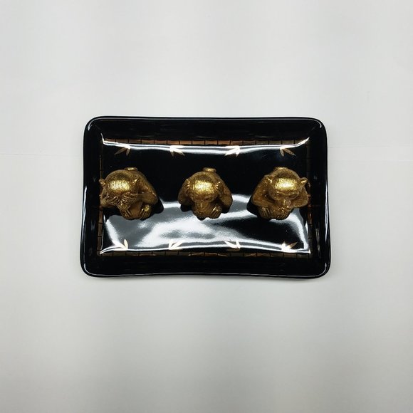 3 Wise Monkeys Exquisite Decorative Tray - Picture 3 of 8